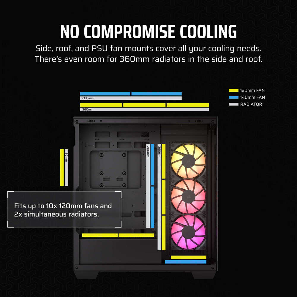 CORSAIR 3500X ARGB ATX Mid-Tower Gaming PC Case - Black
