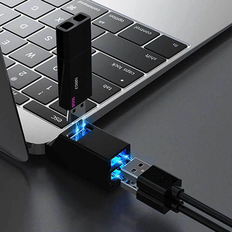 3 Port USB 3.0 Hub - High-Speed Portable Splitter for Multiple Devices