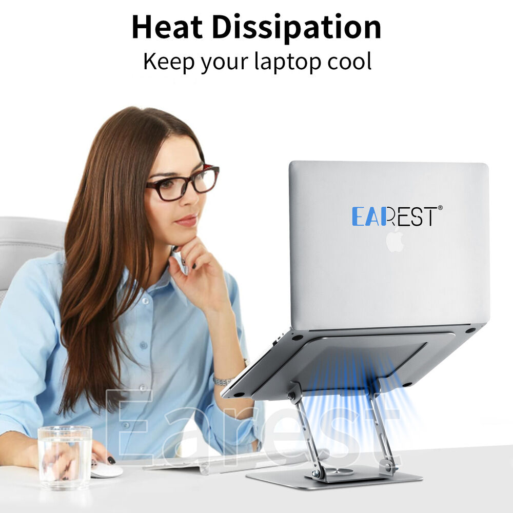 360° Rotating Adjustable Metal Laptop Stand - Ergonomic and Durable