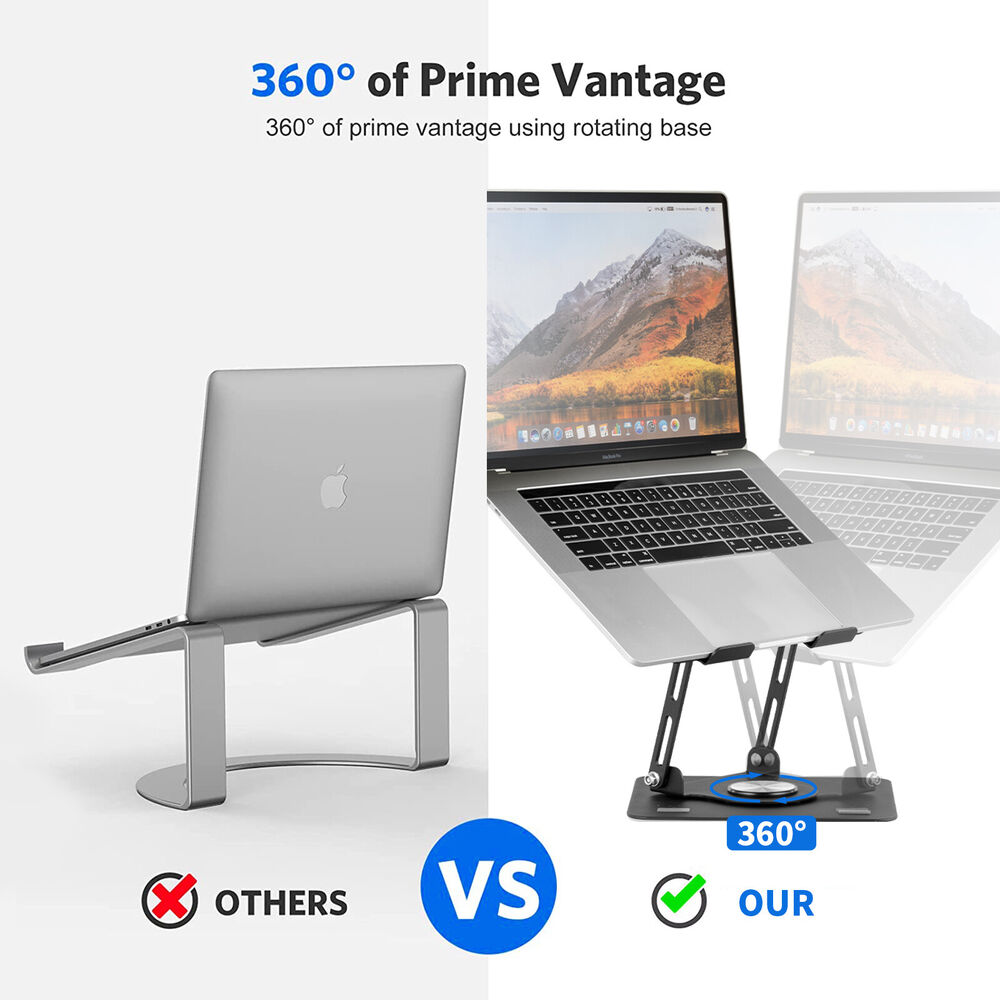 360° Rotating Adjustable Metal Laptop Stand - Ergonomic and Durable