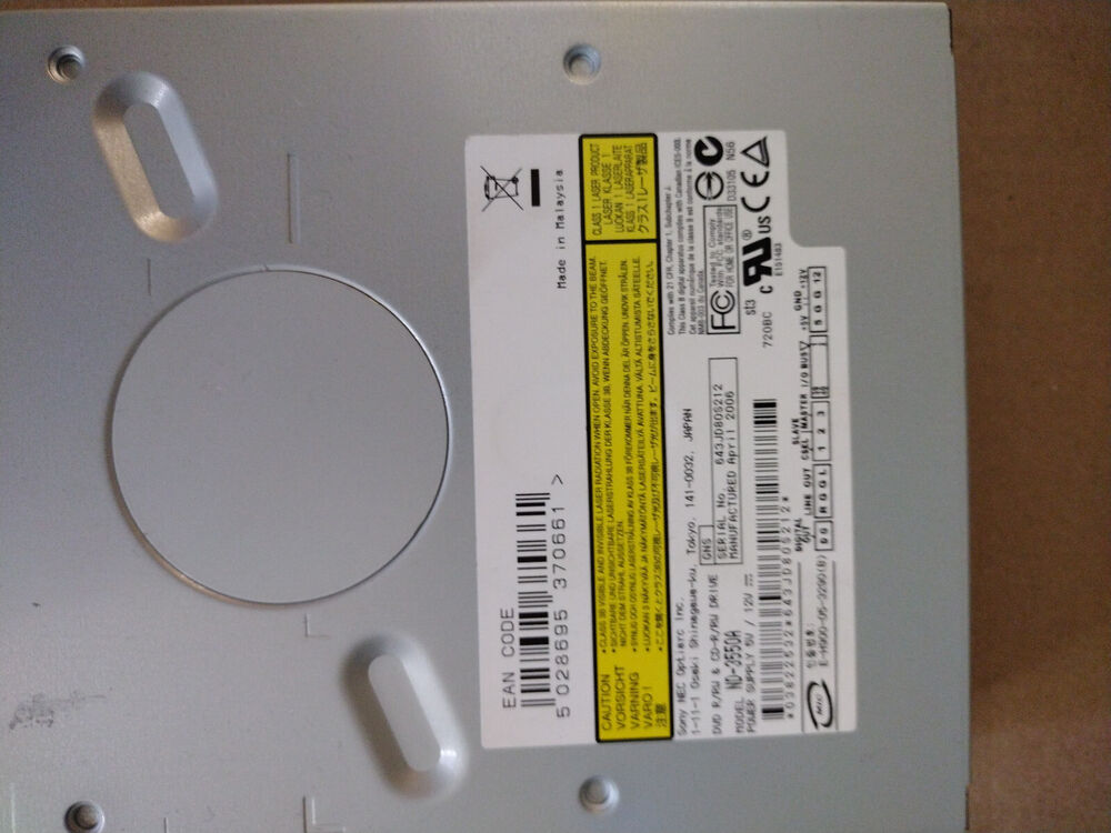 Vintage Silver NEC ND-3550A DVD R/RW CD-R/RW Optical IDE Drive