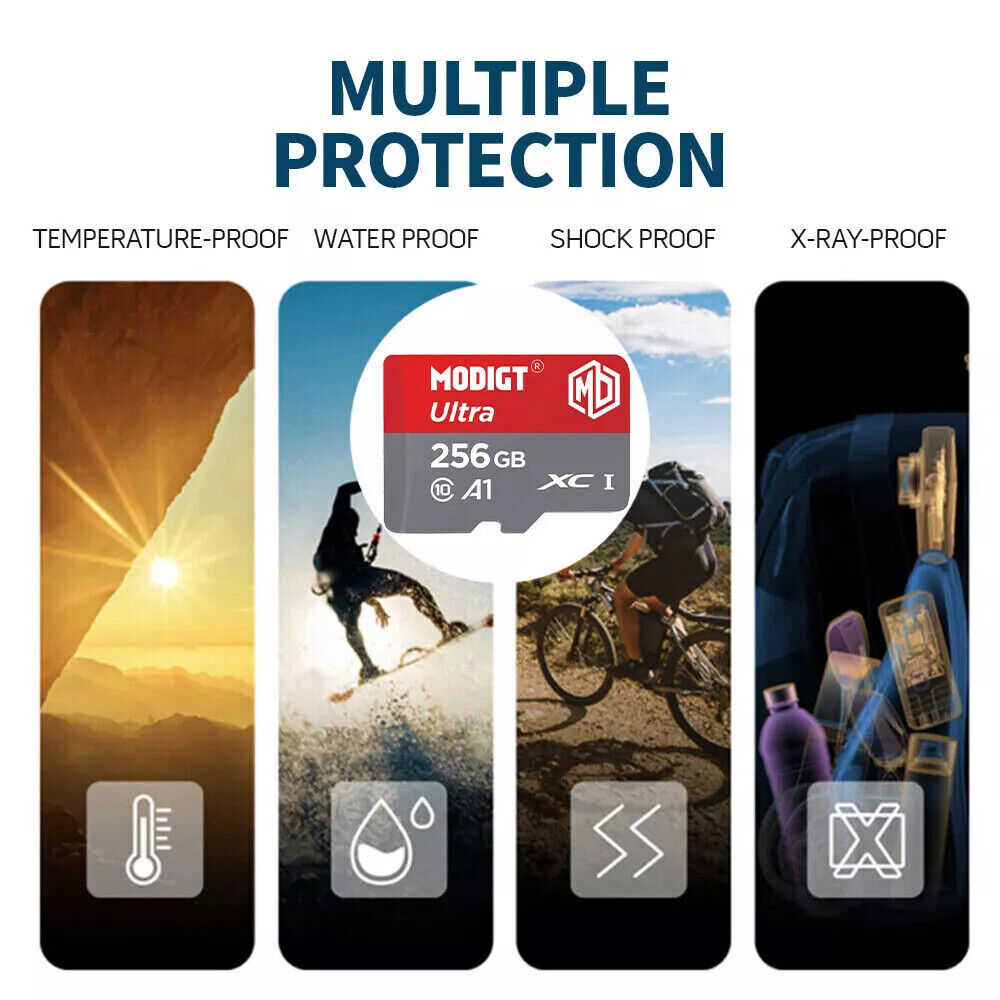 High-Speed Micro SD Memory Cards with Adapter - 32GB to 512GB
