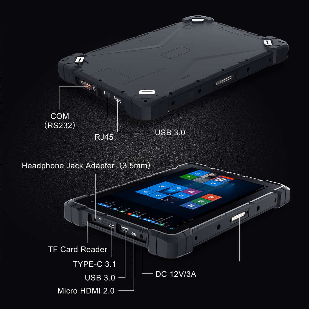 HEIGAOLA Rugged Tablet Win 11 Pro with Intel Celeron Quad-Core, 8GB RAM, 128GB ROM