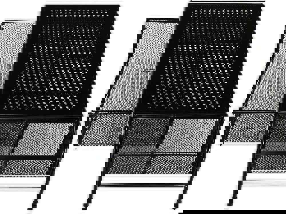 Dual-Tier Metal Monitor Stand with Storage Drawer