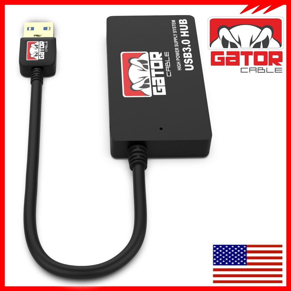 4-Port USB 3.0 Hub with Charger - SuperSpeed Data Transfer for Multiple Devices