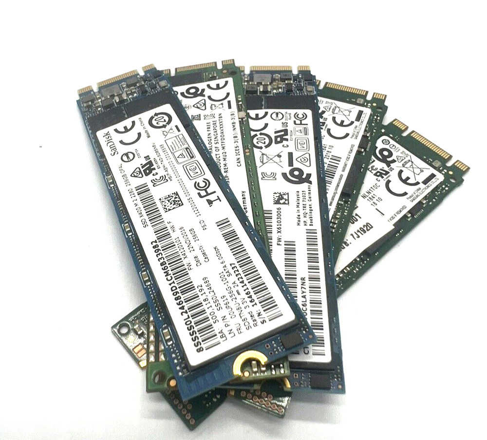 5x 256GB Mixed Model Laptop SSDs - High Performance Storage