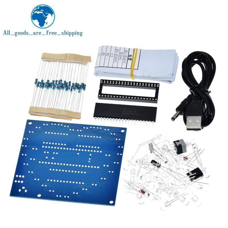 Heart-Shaped RGB LED Microcontroller DIY Kit