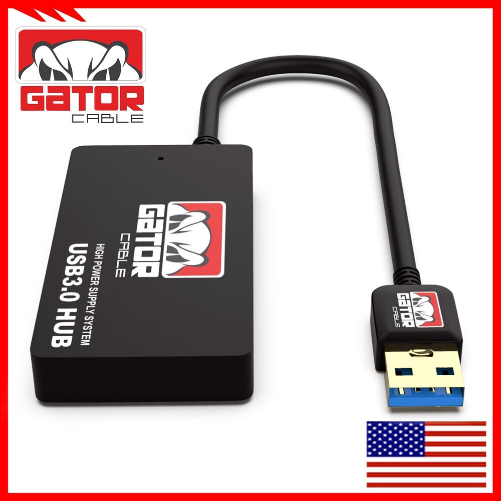 4-Port USB 3.0 Hub with Charger - SuperSpeed Data Transfer for Multiple Devices