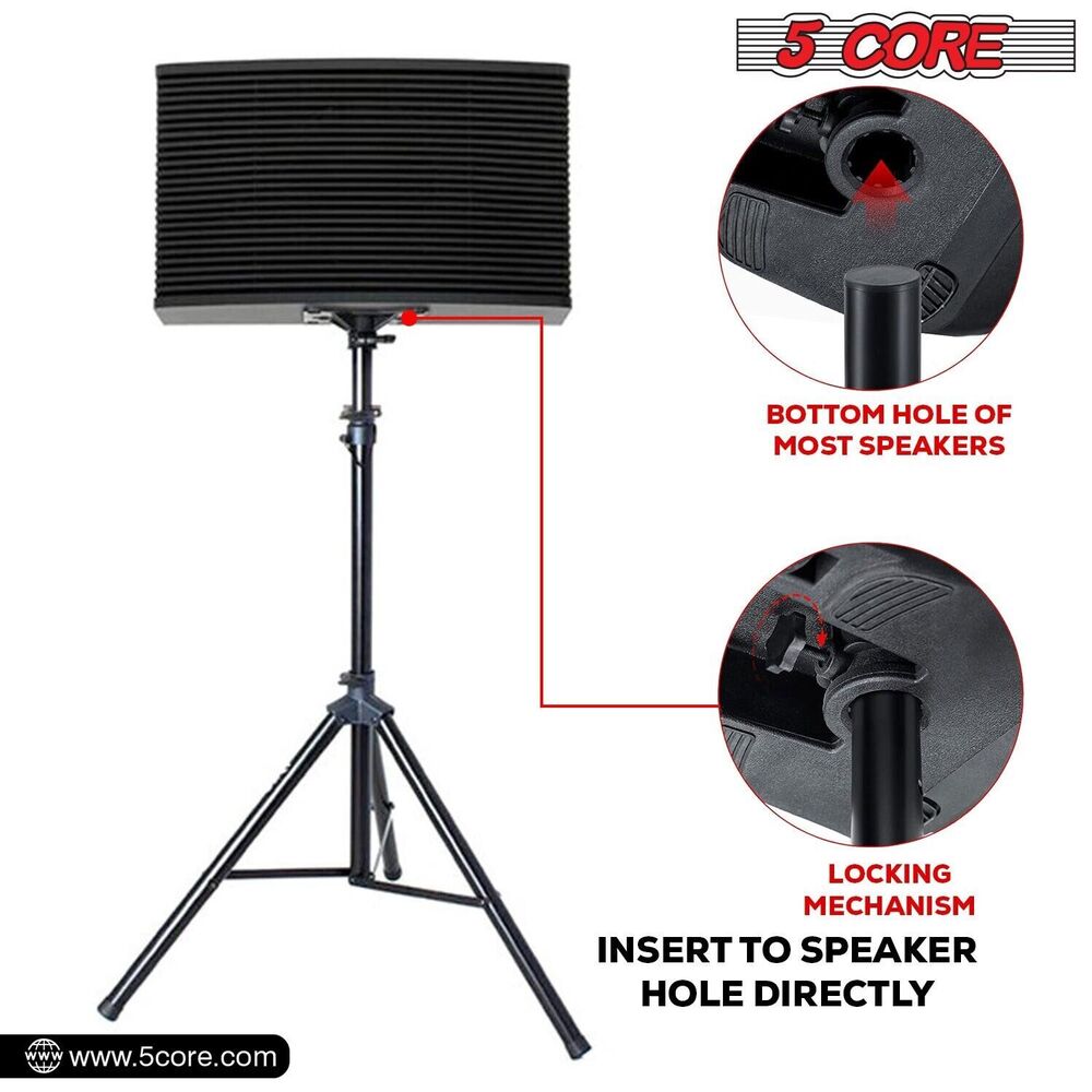 5Core Adjustable 72 Inch DJ Studio Monitor Stands