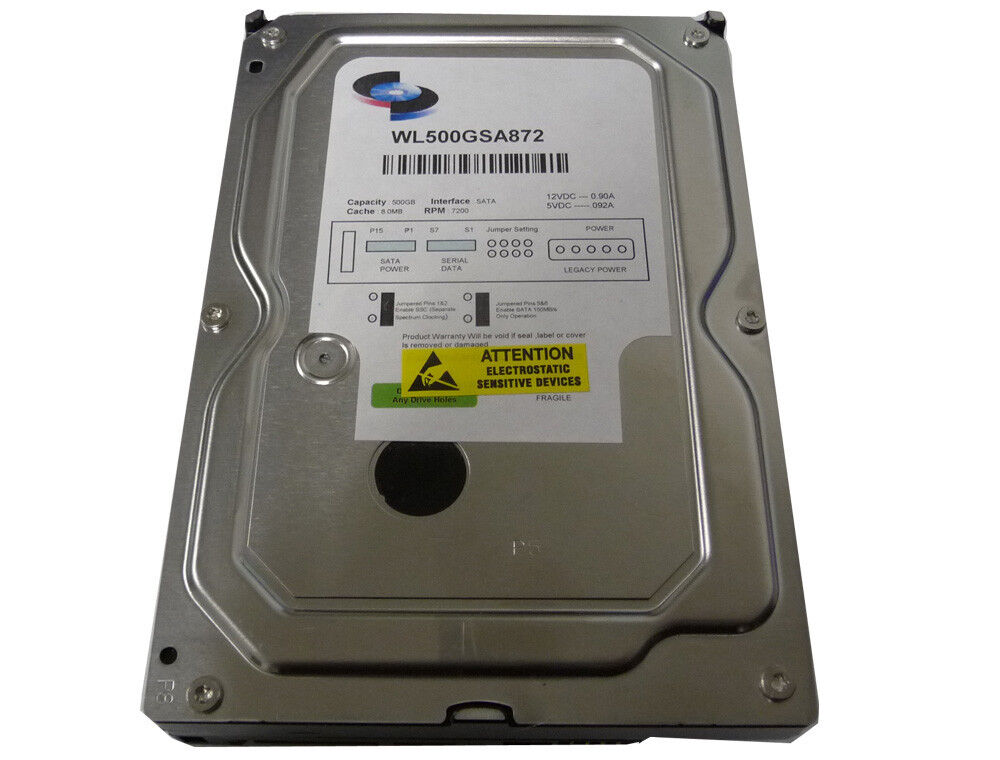WL 500GB 8MB Cache SATA 3Gb/s 3.5" Desktop Hard Drive for CCTV DVR, PC
