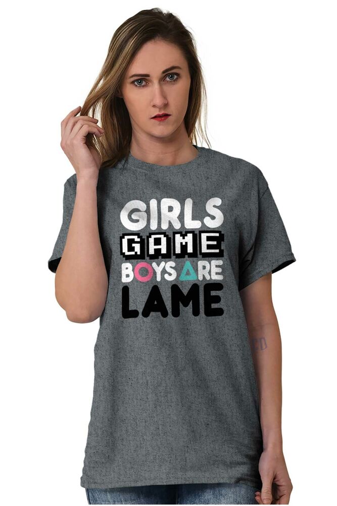 Cute Gamer Girl Graphic Crewneck T-Shirt for Women