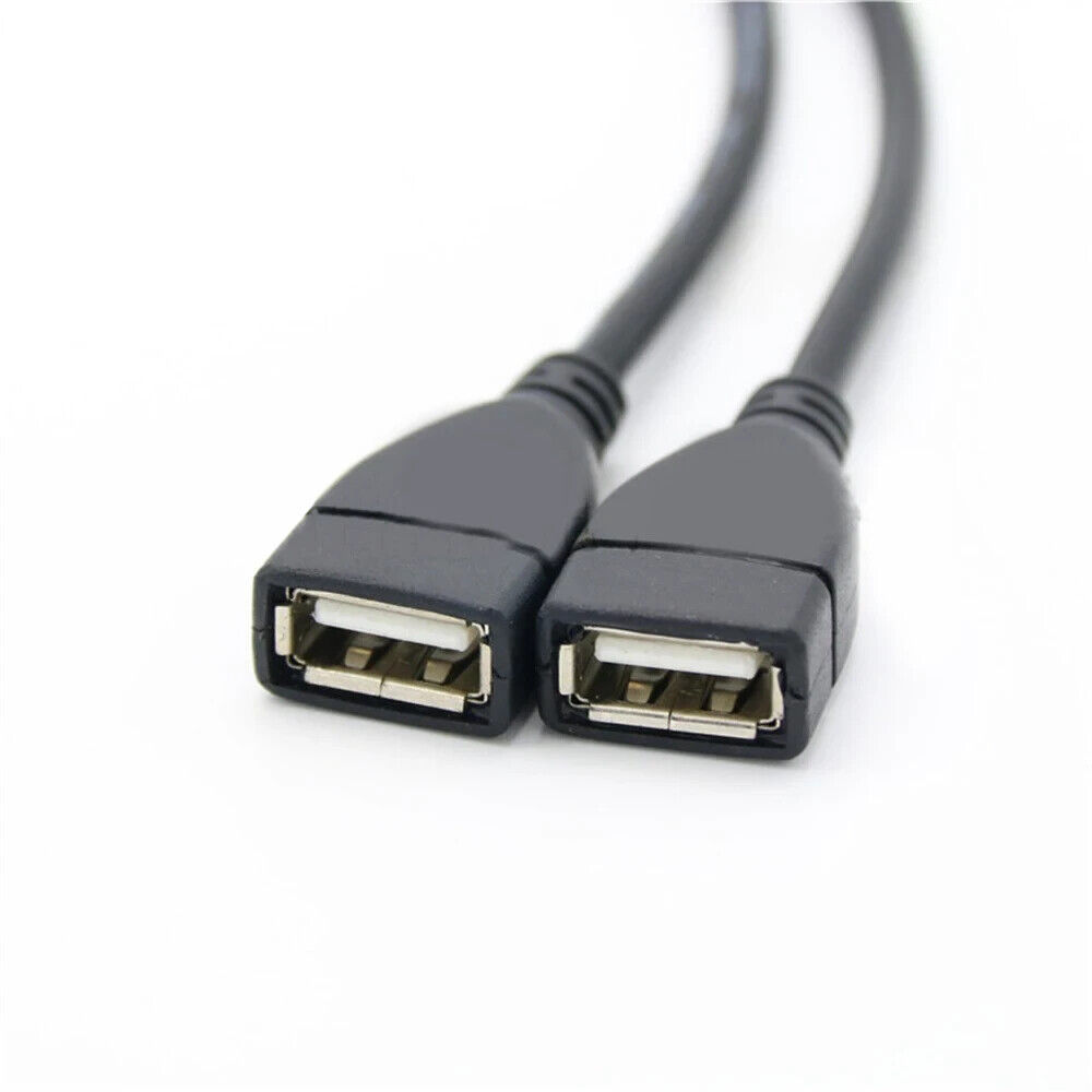 2-Pack USB 2.0 Male to Dual Female Y Splitter Adapter Cable