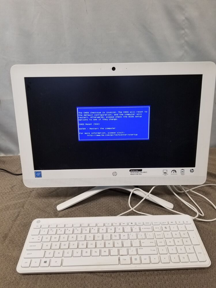 HP 20 All-In-One Computer - Model 20 C023W, Windows 10, White/Teal