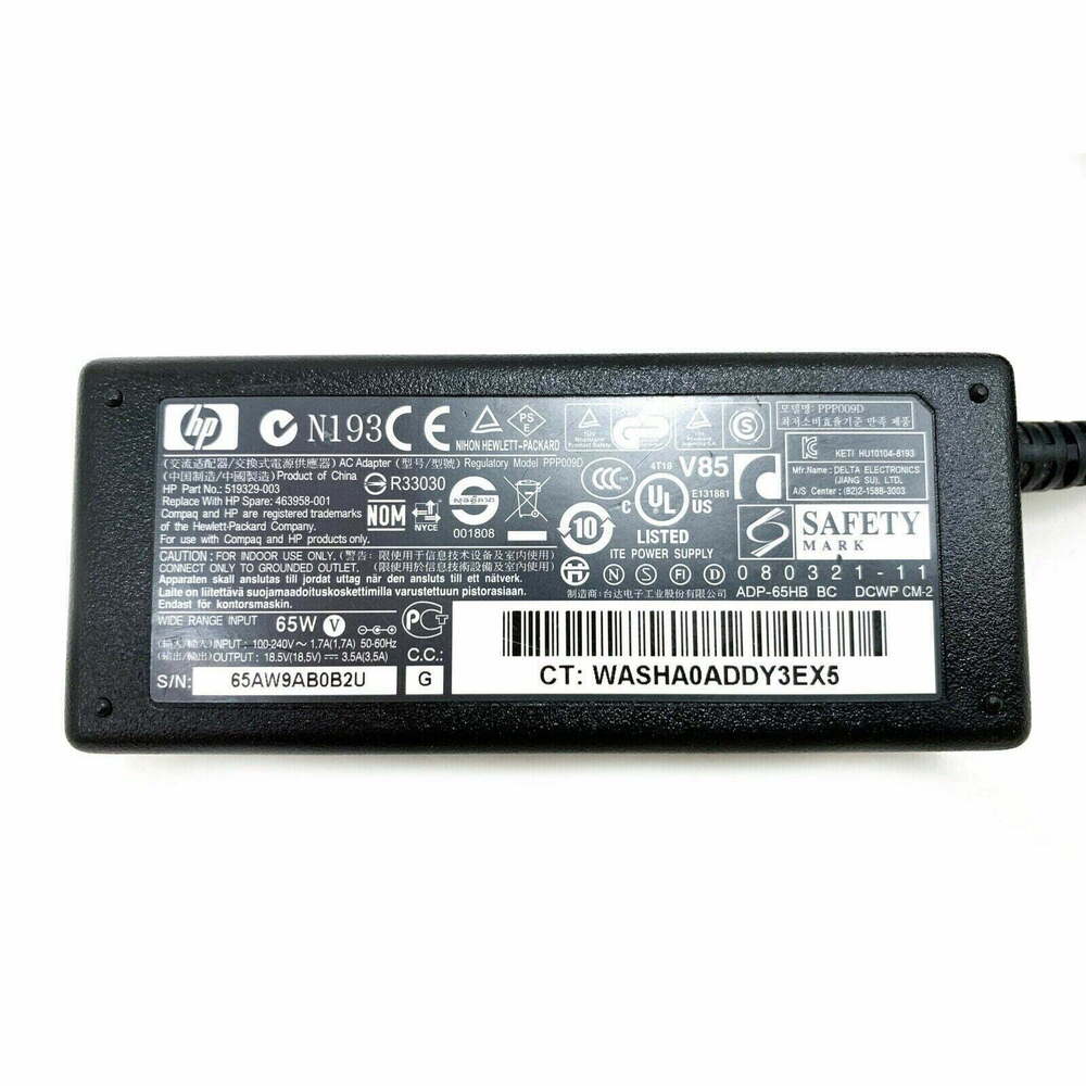 Genuine HP 65W Laptop Charger with Big Barrel Connector
