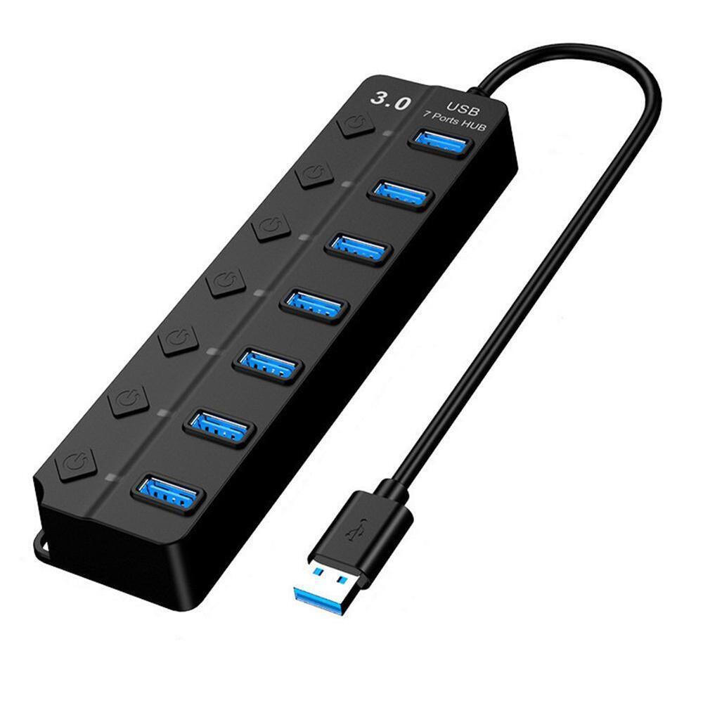 7 Port USB 3.0 Hub Splitter Adapter - High-Speed Connectivity for Multiple Devices