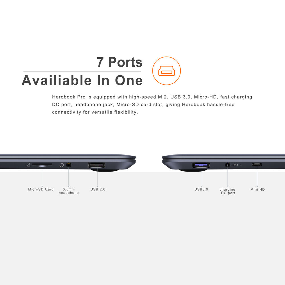 CHUWI 14.1" Laptop - Intel Celeron 2.8GHz, 8GB RAM, 256GB SSD, HDMI - Gray
