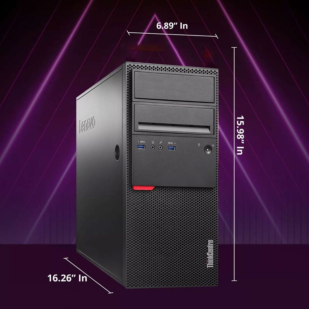 Lenovo MT Gaming PC - Intel i5-6500, 16GB RAM, 256GB SSD, 500GB HDD, NVIDIA GT 1030, Wi-Fi, Windows 10 Pro
