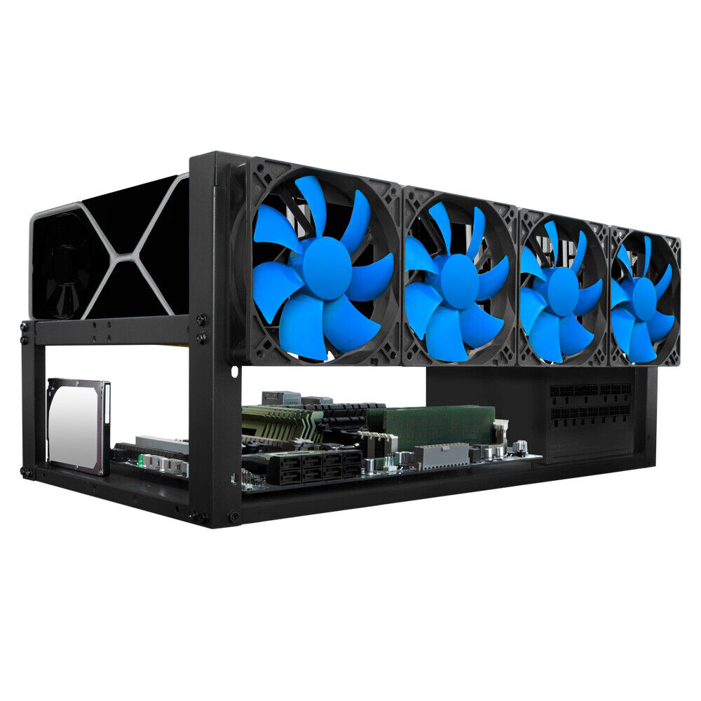Kingwin Miner Rig Case - Stackable Crypto Mining Frame for 6 or 8 GPUs