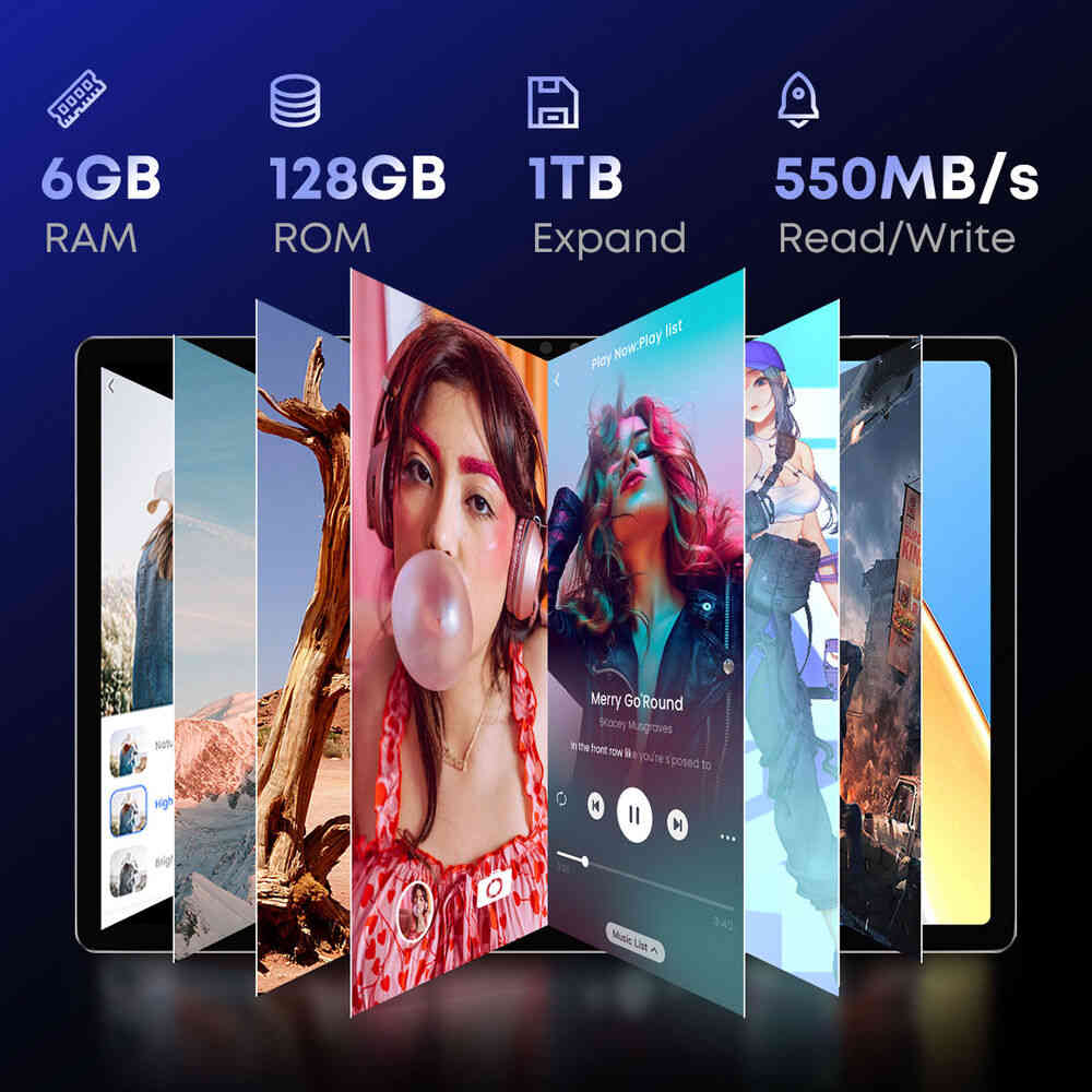 CHUWI 10.1 Inch Android 11 Tablet with Unisoc T618 Octa Core, 6GB RAM, 128GB Storage, 4G LTE Dual SIM