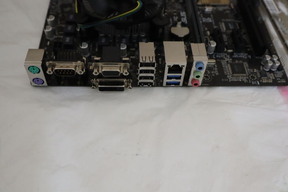 Asus H110M-C MicroATX Motherboard with Intel LGA1151 i3-6100 CPU, I/O Shield, and Fan