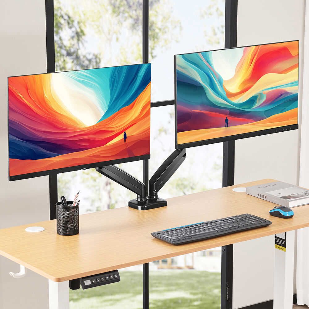 Adjustable Gas Spring Desk Stand for 15-27 Inch Monitors