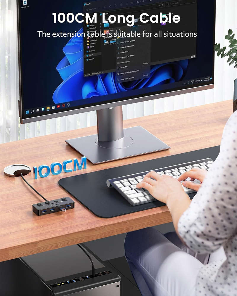 Aceele USB C Hub - Expand Your Connectivity with 4 USB 3.0 Ports