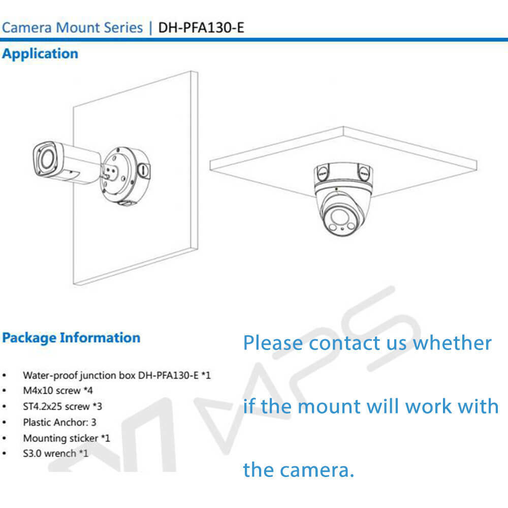 Dahua DH-PFA130-E Junction Box for IPC-HDW4631C-A