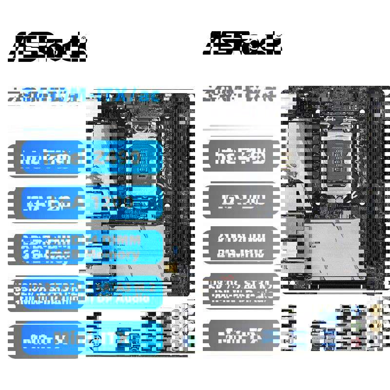 ASRock Z490M-ITX/ac Mini-ITX Motherboard for 10th Gen Intel Core CPUs