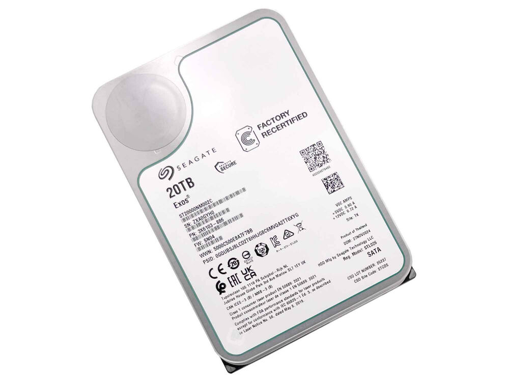 Seagate Exos 20TB CMR 7200RPM SATA6Gb/s Enterprise Hard Drive