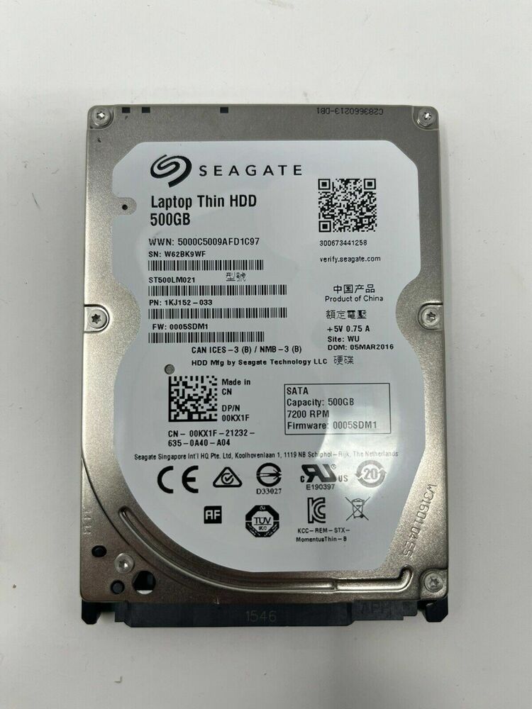 5-Pack 2.5" SATA 500GB Slim 7mm Hard Drives - Seagate/WD/Toshiba