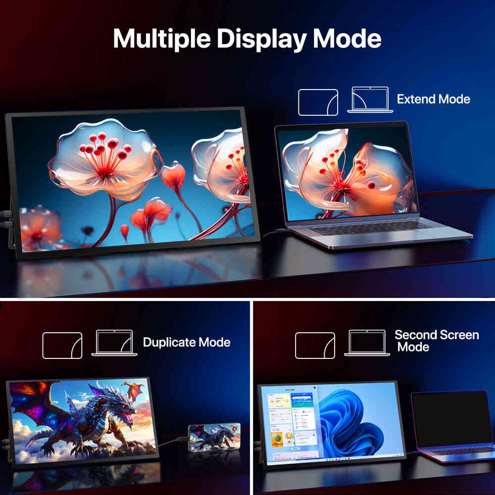 4K Portable Gaming Monitor - UPERFECT 18.4" 3840x2160 Display with HDMI & USB-C