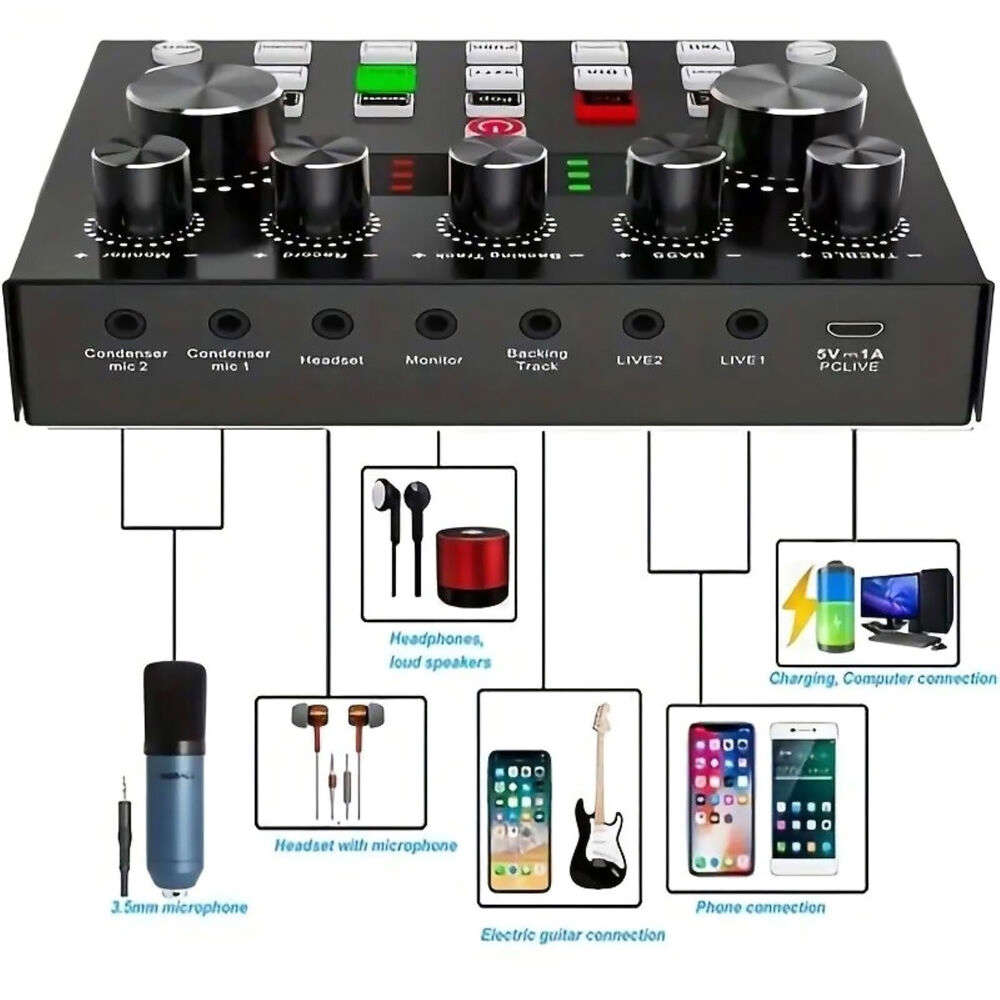 V8S Sound Card - High-Quality Live Audio Equipment for Multi-platform Broadcasting