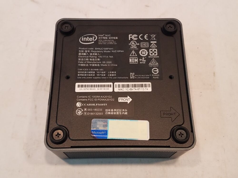 Intel NUC Mini PC with i5-10210U, 8GB RAM, 256GB SSD