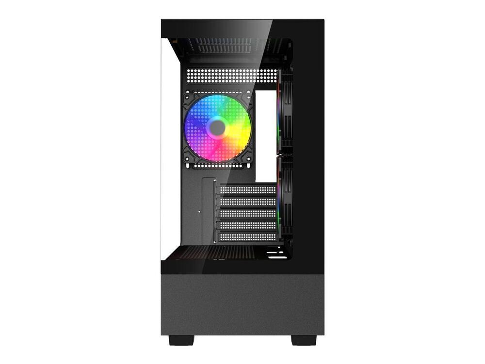 DIYPC ARGB-N1-BK Black USB3.0 /Type C Micro ATX Gaming Computer Case with Dual Tempered Glass