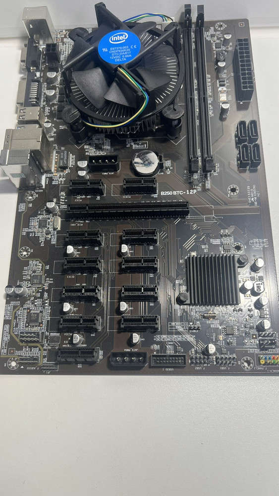 B250 BTC-12P Mining Motherboard Bundle with CPU and Cooler