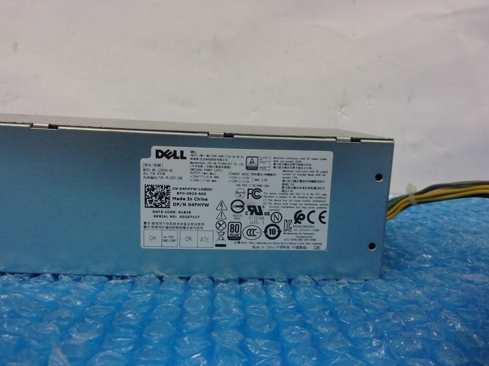 Dell Optiplex 3060/5060/7060 Small Form Factor 200W Power Supply