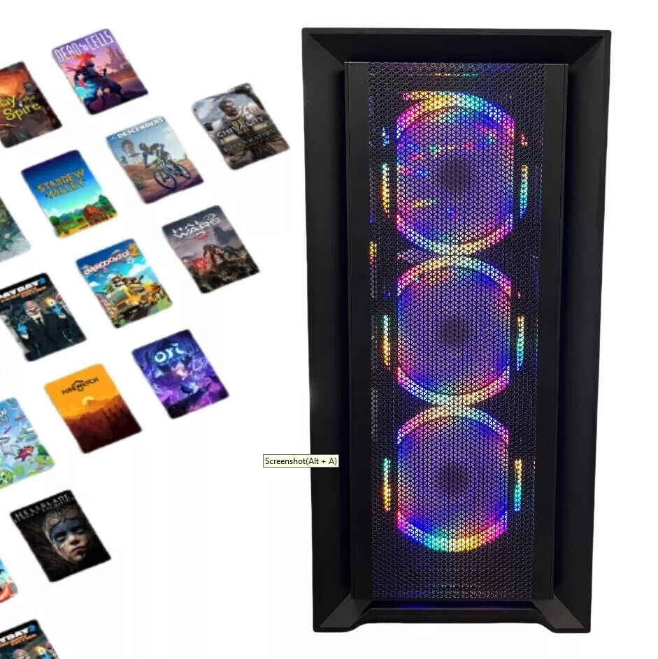 High-Performance Gaming PC with RGB, i7, 64GB RAM, 1TB SSD, 3TB HDD