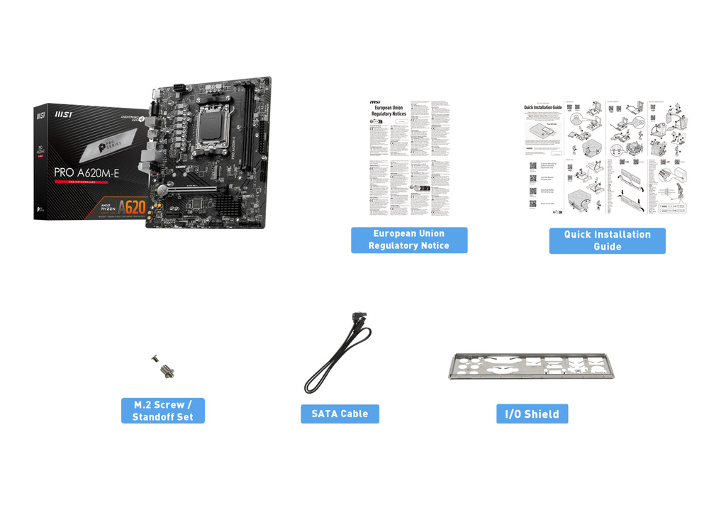 MSI PRO PRO A620M-E AM5 DDR5 mATX Motherboard