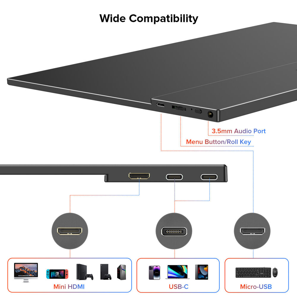 15.6" Touchscreen HDR Portable Monitor with IPS 2K Resolution