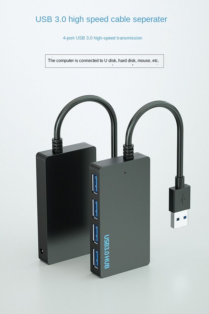 USB 3.0 4-Port Hub Splitter - High-Speed Connectivity for Multiple Devices