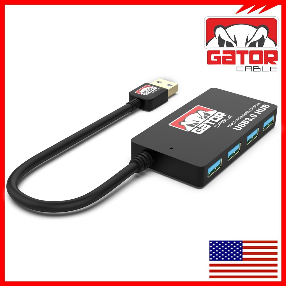 4-Port USB 3.0 Hub with Charger - SuperSpeed Data Transfer for Multiple Devices