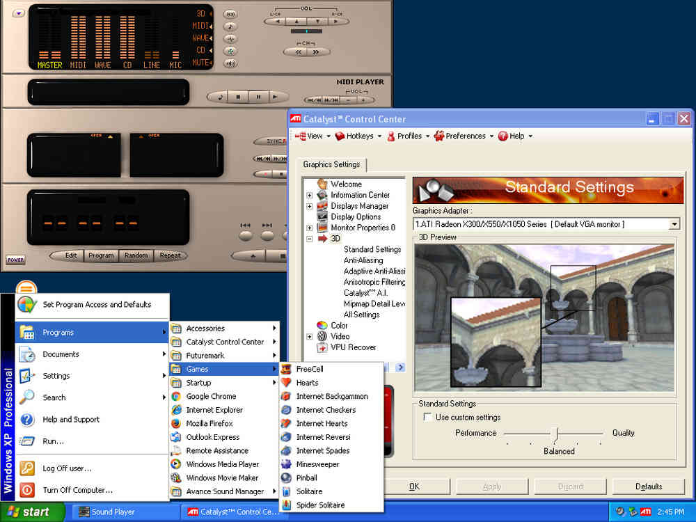 Retro Gaming PC with Windows 98/XP - ATI x600, 128GB SSD, 1GB RAM