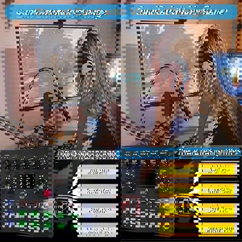 High-Quality USB External Sound Card for Live Broadcasts