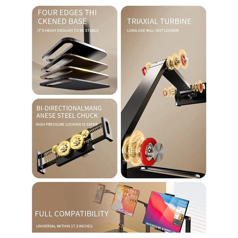 360° Swivel Portable Monitor Stand with Tablet Holder