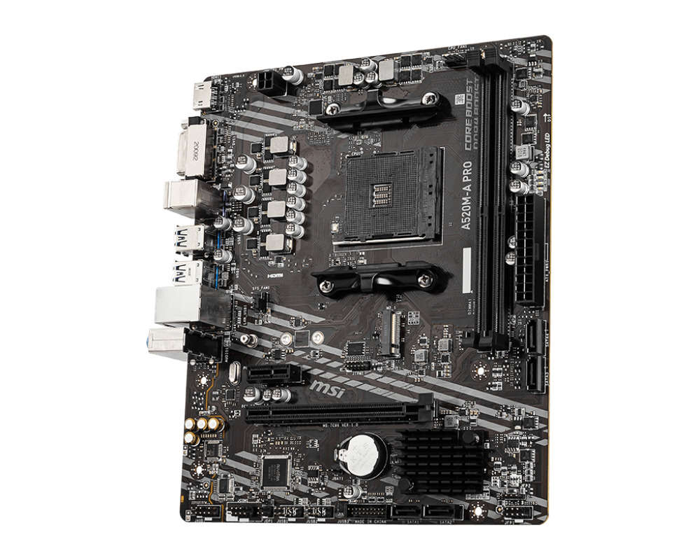 MSI A520M-A PRO AM4 AMD A520 USB3.2 Gen1 Micro-ATX Motherboard