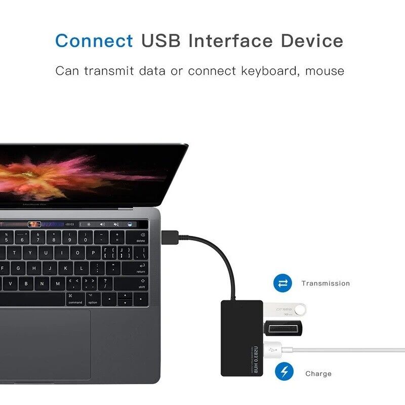 USB 3.0 4-Port Hub Splitter - High-Speed Connectivity for Multiple Devices