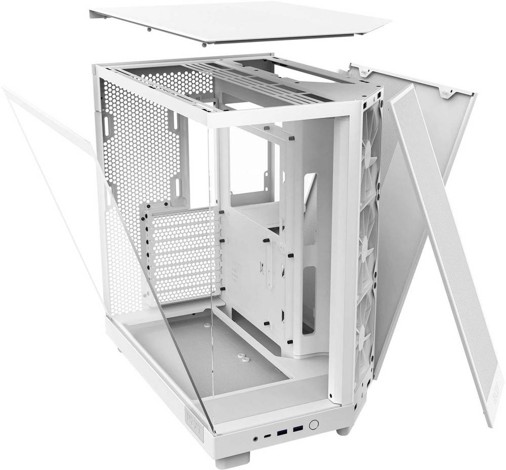 NZXT H6 Flow ATX Mid-Tower PC Case - Dual Chamber Design, White