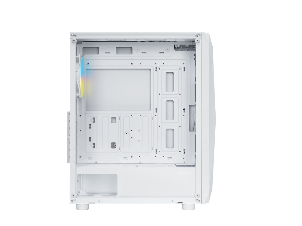 Sama 3313 White USB 3.0 Tempered Glass Micro ATX Tower Gaming Case