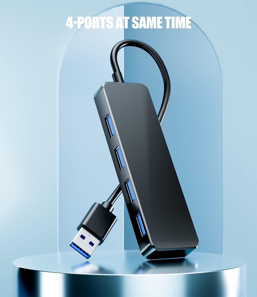 4 Port USB 3.0 Hub Splitter - High-Speed Connectivity for Multiple Devices