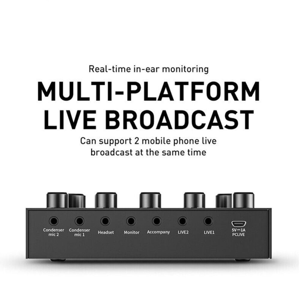 V8S Sound Card - High-Quality Live Audio Equipment for Multi-platform Broadcasting